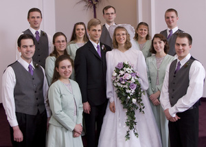 Daniel and Kristina with Bridesmaids and Groomsmen.